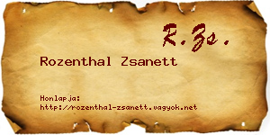 Rozenthal Zsanett névjegykártya